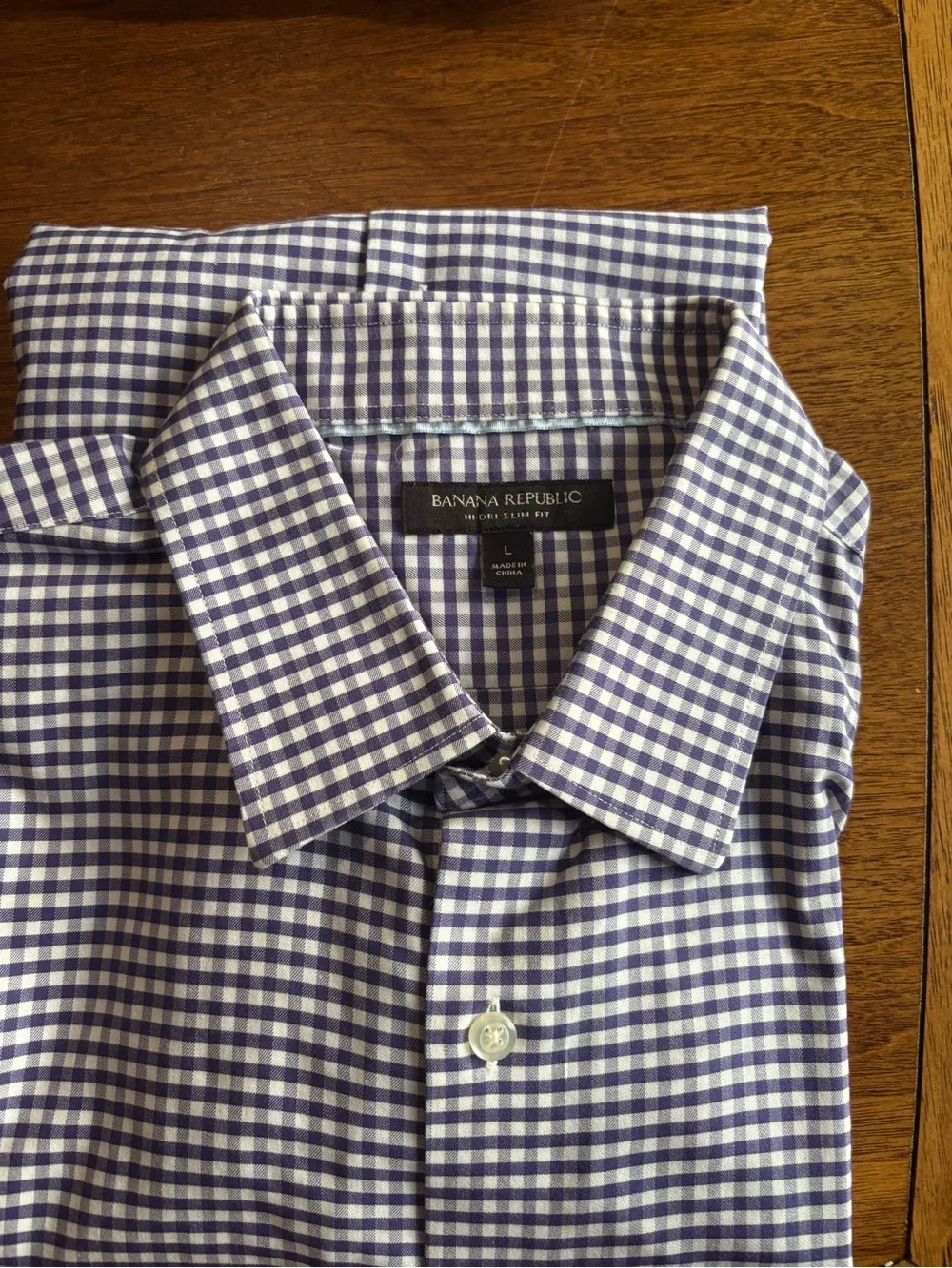 9 Men's Large Banana Republic Non-iron Button-Down Shirts - Blue, Green, Red.